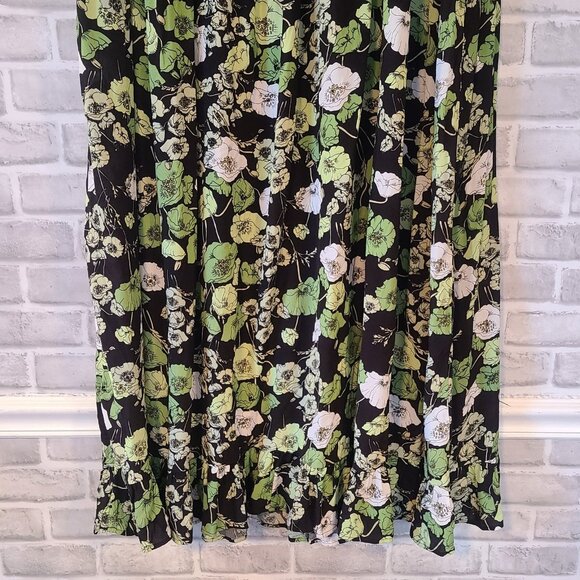 Ellos Womens Plus Size Empire V Neck Ruffled Dress 24 NWT Floral Ruffle Sleeve - Picture 4 of 8